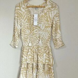 NWT Patrons of Peace Boho Botanical Print Mini Dress L